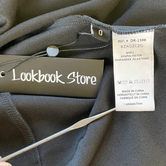 NWT Lookbook Store Dress Special Occasion Knee Length A Line Black Size 0 Medium - Picture 6 of 8